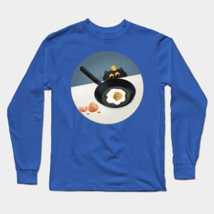 Cat and sunny side up egg Long Sleeve T-Shirt